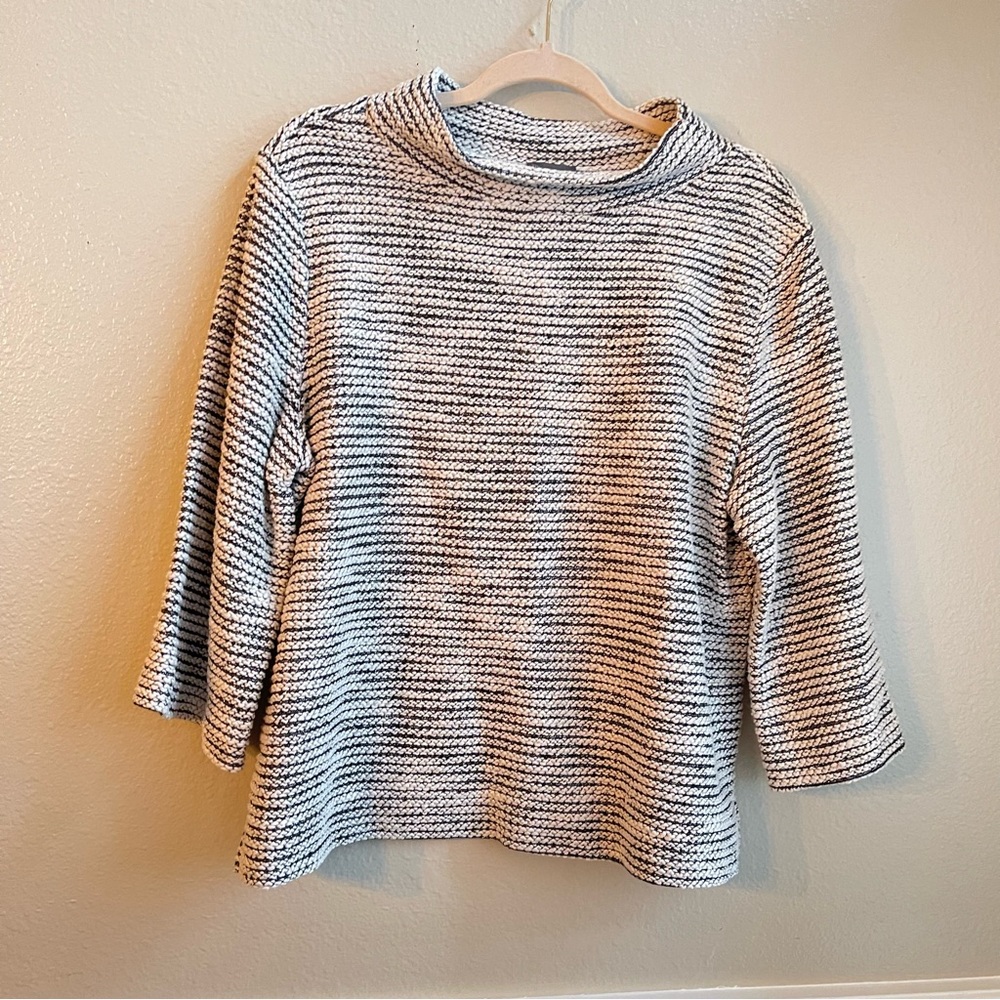 Vince Camuto tweed 3/4 sleeve high neck sweater size XL
